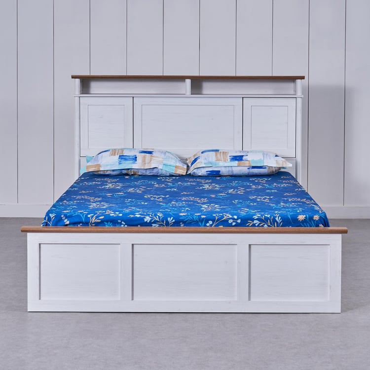 Santorini Marina Queen Bed with Hydraulic Storage - White