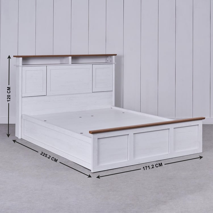 Santorini Marina Queen Bed with Hydraulic Storage - White