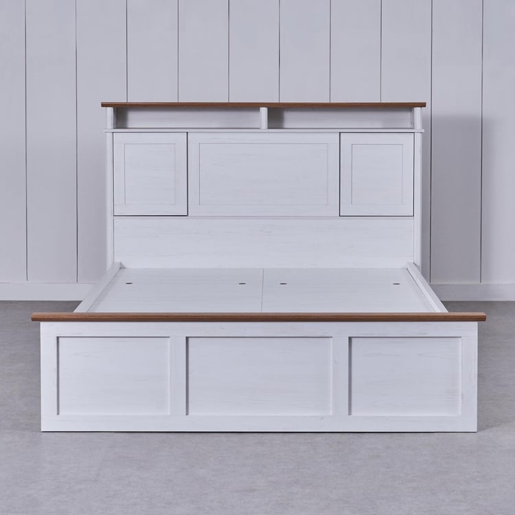 Santorini Marina Queen Bed with Hydraulic Storage - White