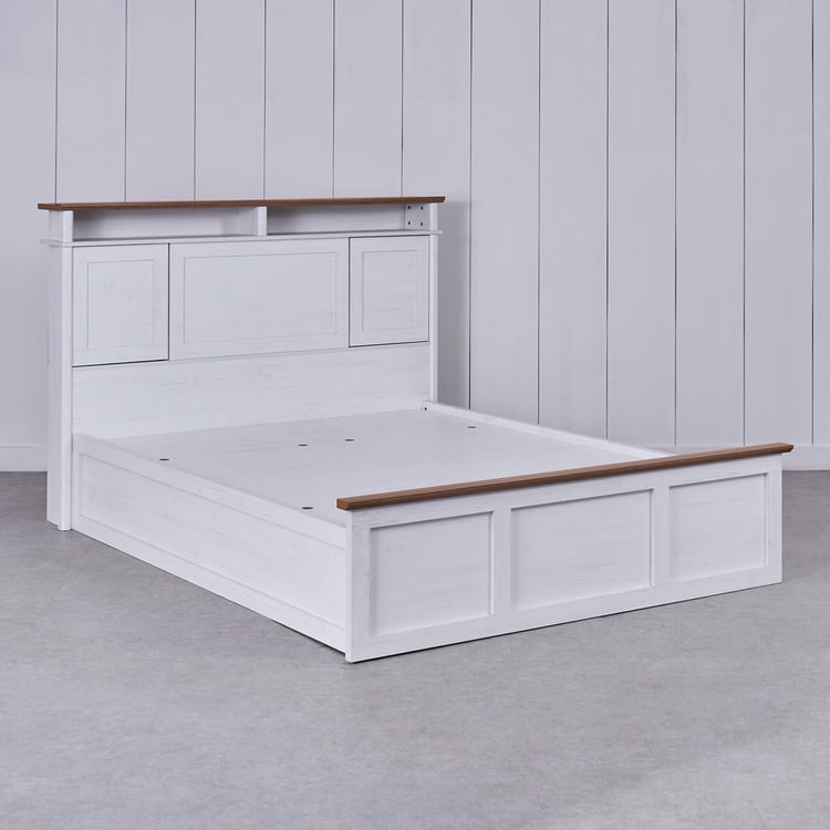 Santorini Marina Queen Bed with Hydraulic Storage - White