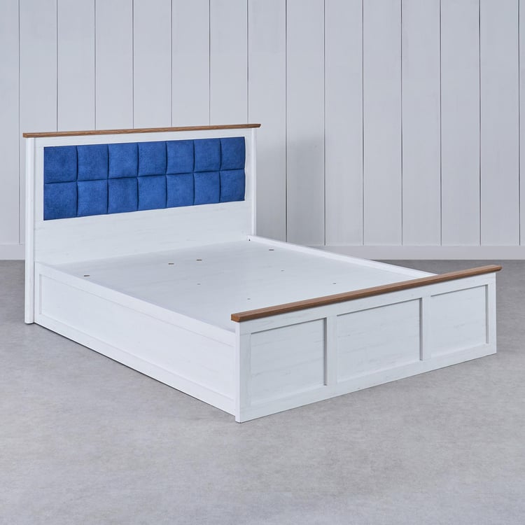 Santorini Pearl Queen Bed with Hydraulic Storage - White