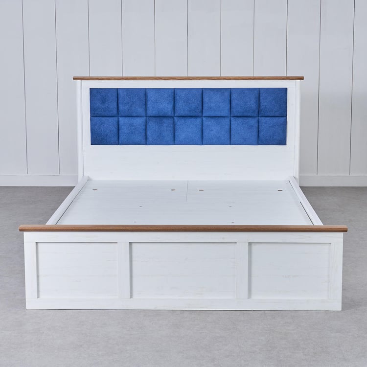 Santorini Pearl Queen Bed with Hydraulic Storage - White