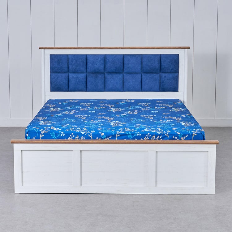 Santorini Pearl Queen Bed with Hydraulic Storage - White
