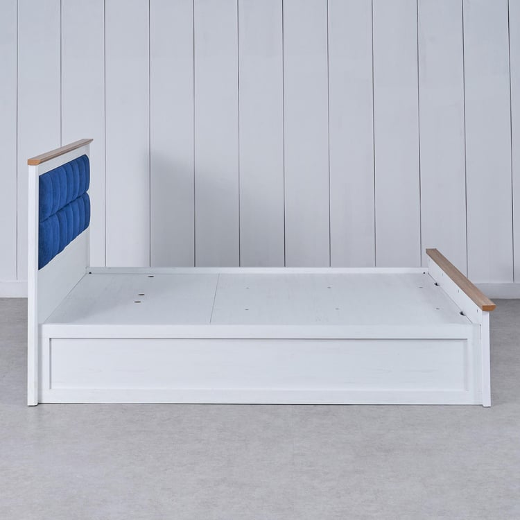 Santorini Pearl Queen Bed with Hydraulic Storage - White