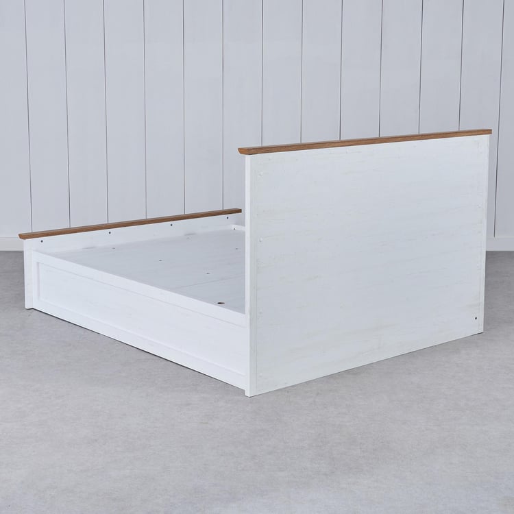 Santorini Pearl Queen Bed with Hydraulic Storage - White