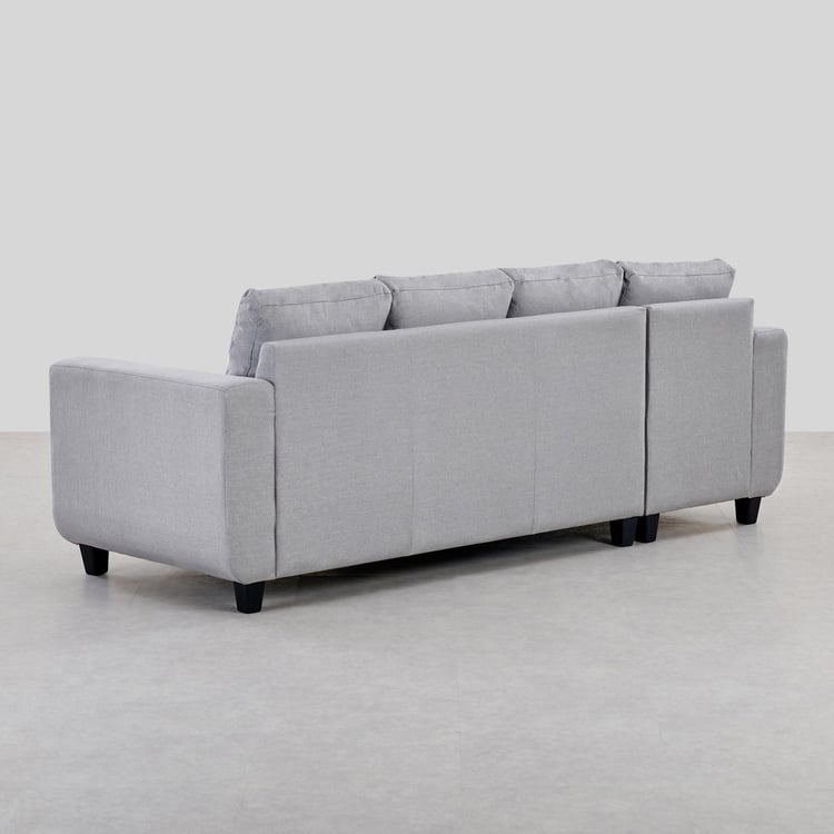 Berry Fabric 3-Seater Corner Sofa with Left Chaise - Grey