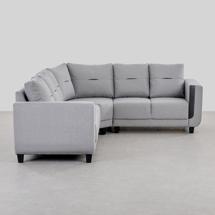 Berry Fabric 6-Seater Corner Sofa - Grey