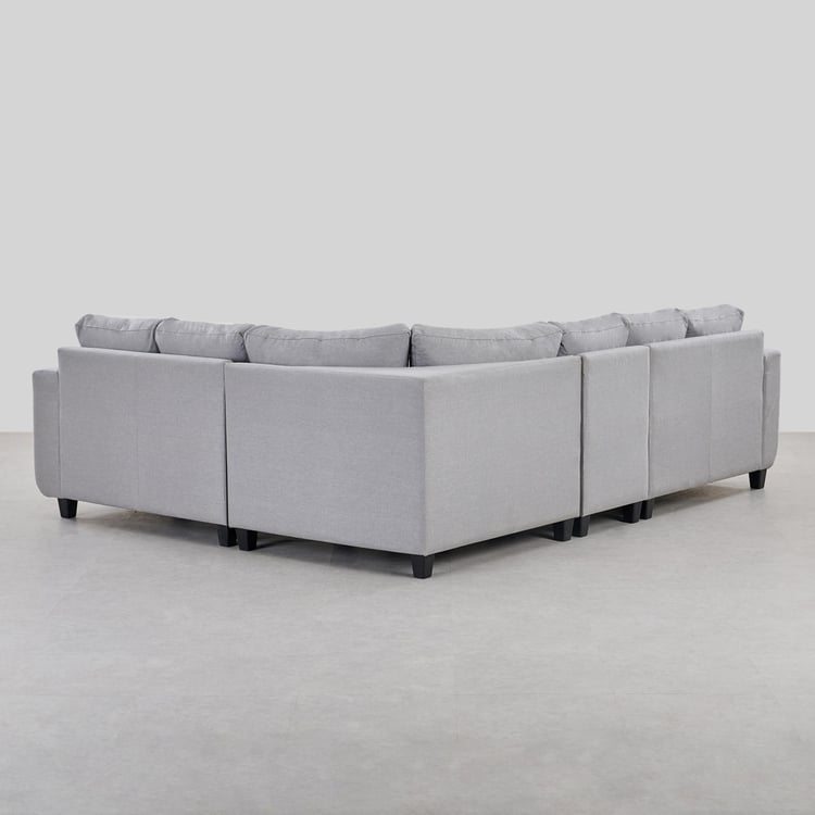 Berry Fabric 6-Seater Corner Sofa - Grey