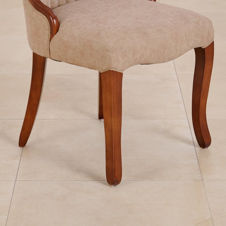 (Refurbished) Empire Set of 2 Fabric Dining Chairs - Beige