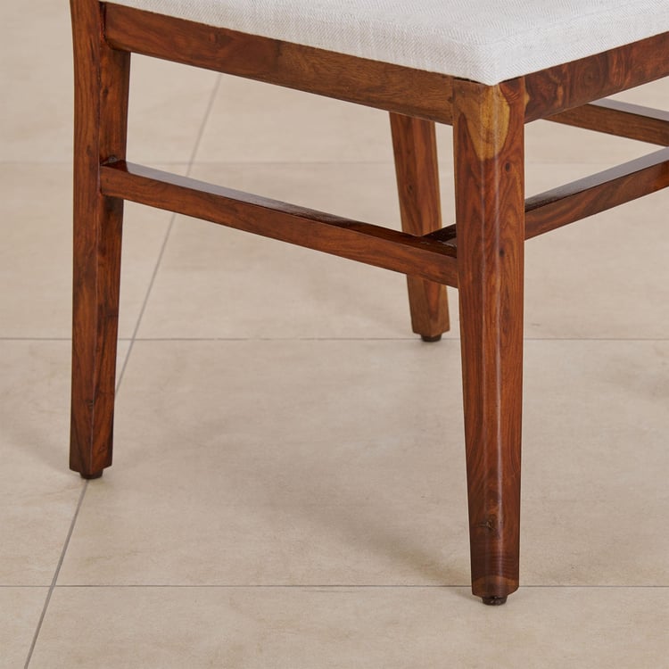 (Refurbished) Cane Connection Set of 2 Sheesham Wood Dining Chairs - Brown