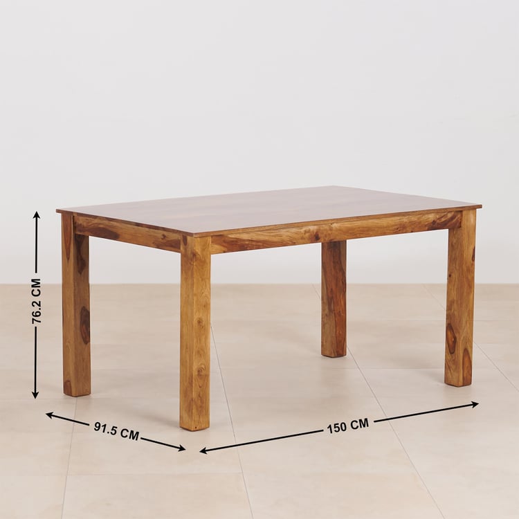 (Refurbished) Adana Sheesham Wood 6-Seater Dining Table - Brown