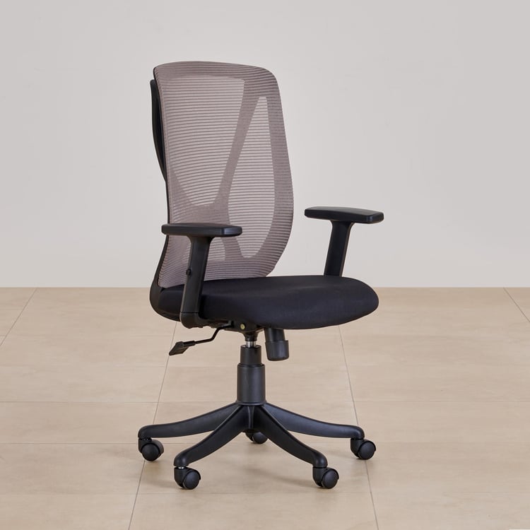 (Refurbished) Quadro Aero Mesh Medium Back Office Chair - Grey