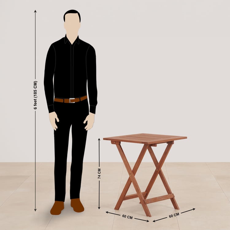 (Refurbished) Juliet NXT Mango Wood Folding Outdoor Table - Brown