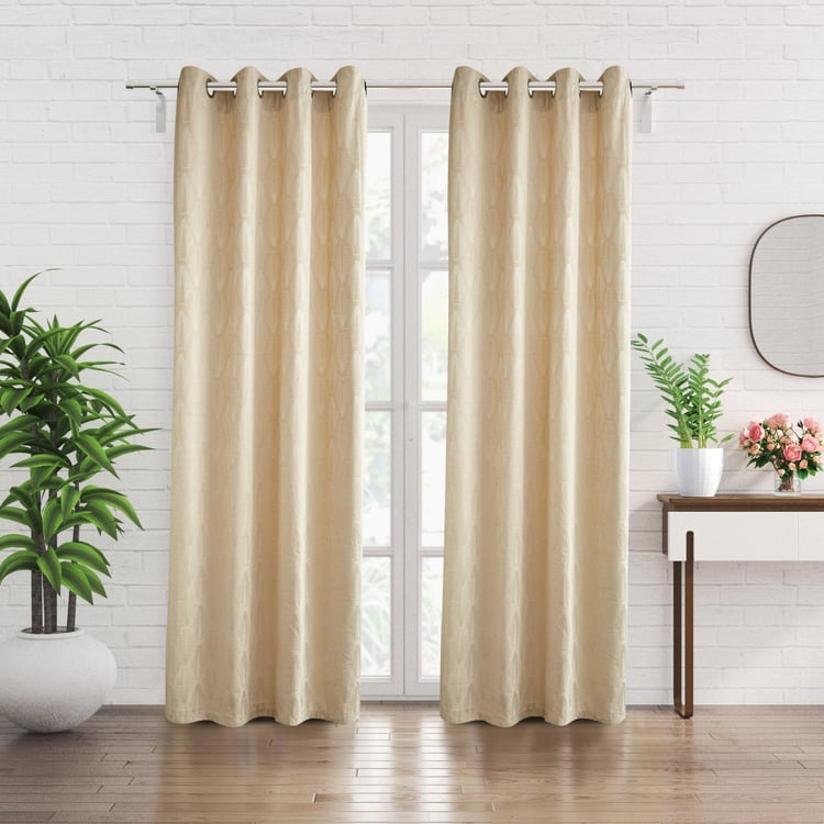 Calamus Rhombus Set of 2 Velvet Finish Room Darkening Door Curtains