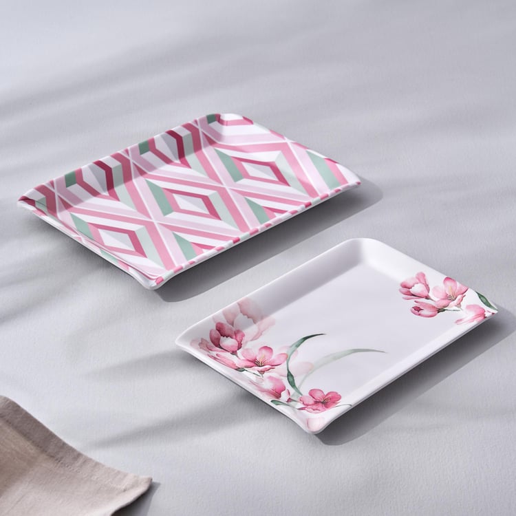 Spinel Set of 2 Melamine Printed Serving Trays