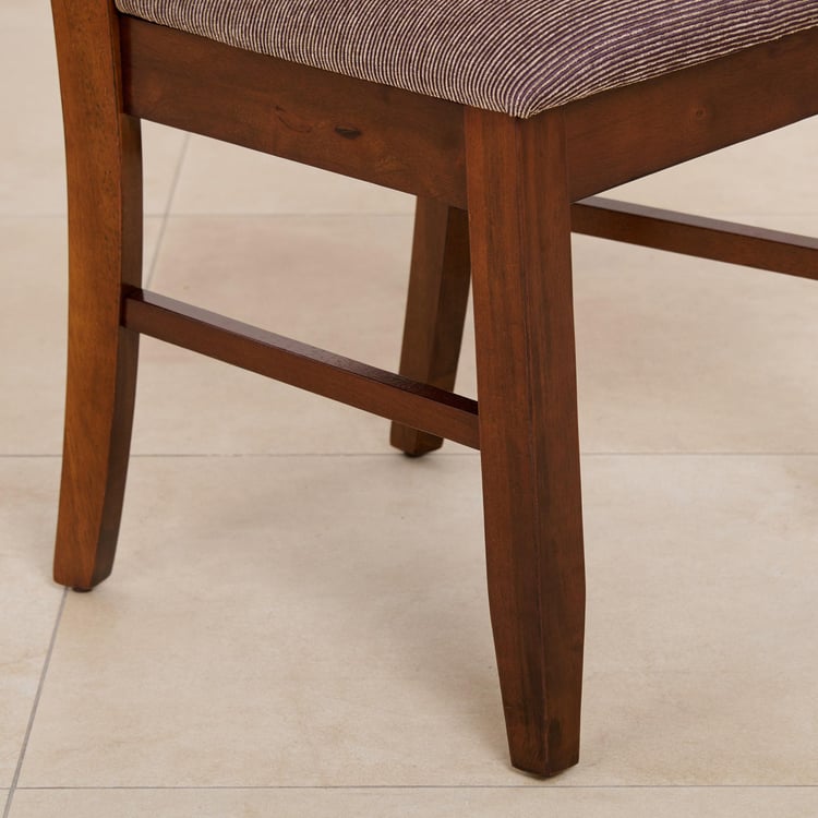 (Refurbished) Chunky Set of 2 Solid Wood Dining Chairs - Brown