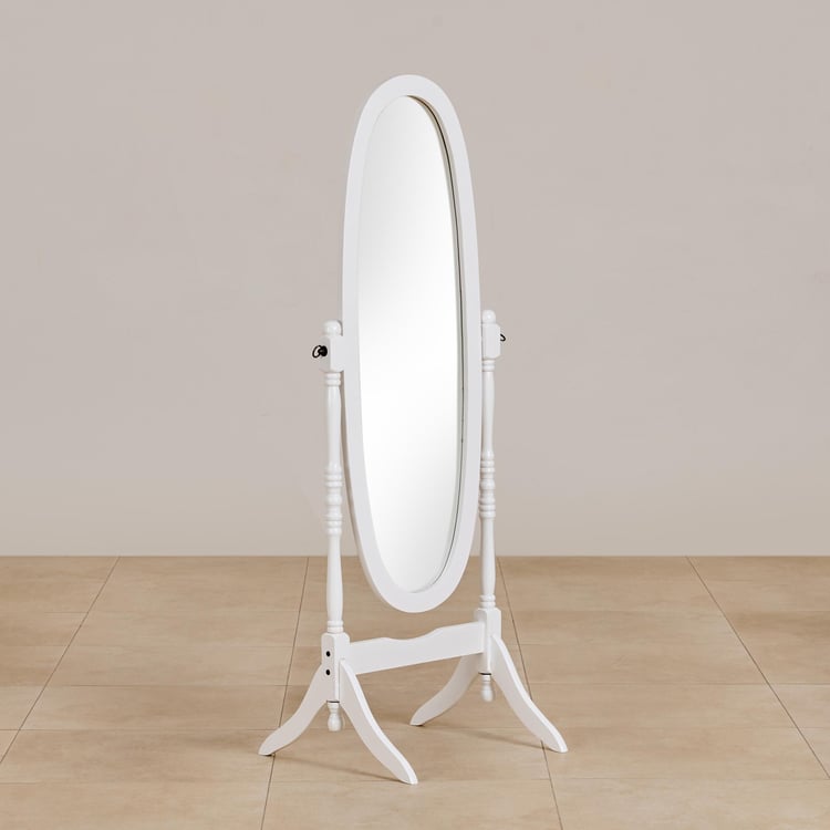 Buy (Refurbished) Cheval Solid Wood Standing Mirror - White from Home ...