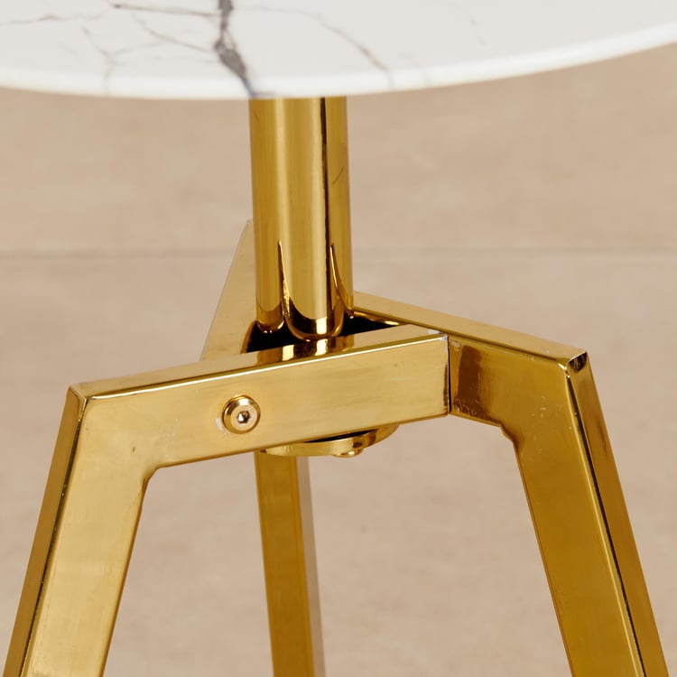 (Refurbished) Bianca Glass Top End Table - Gold