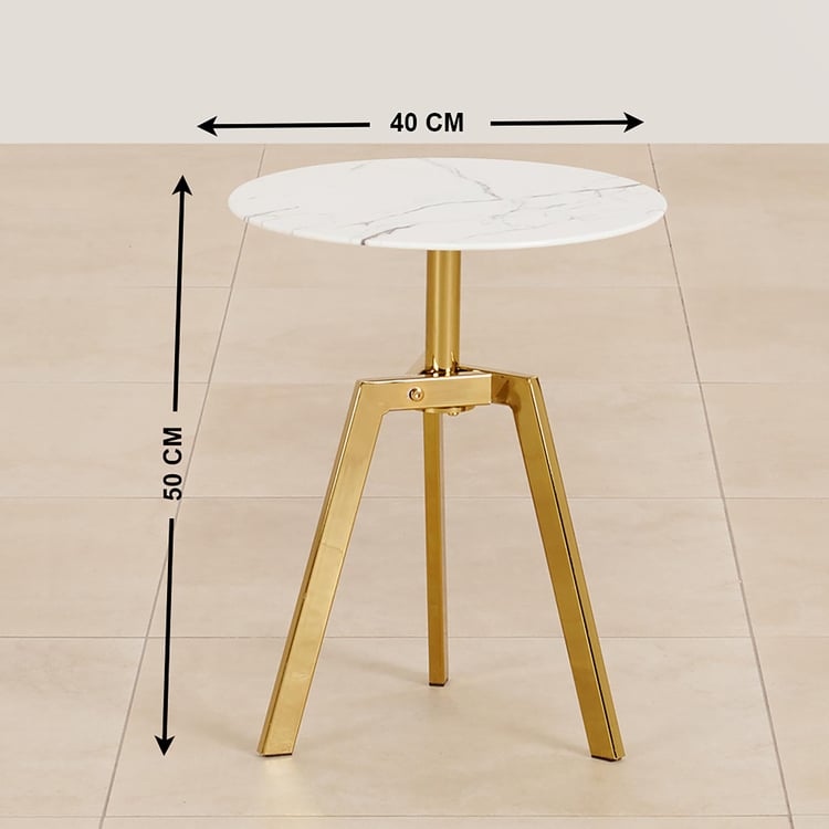 (Refurbished) Bianca Glass Top End Table - Gold