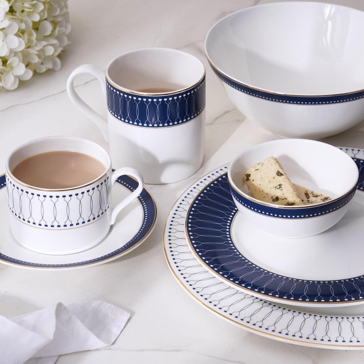 Altius Winter Sky Bone China Printed Cereal Bowl - 800ml