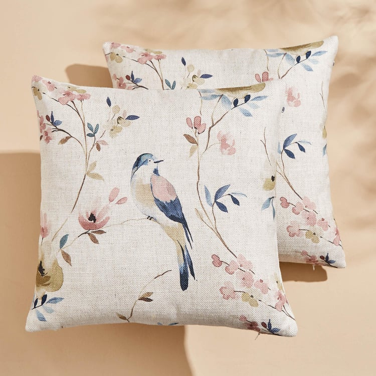 Mellow Elm Set of 2 Printed Cushion Covers - 40x40cm