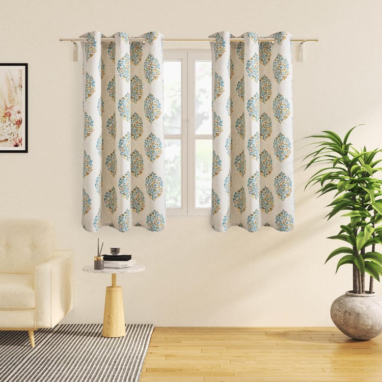 Mellow Bering Floral Print Light Filtering Window Curtain