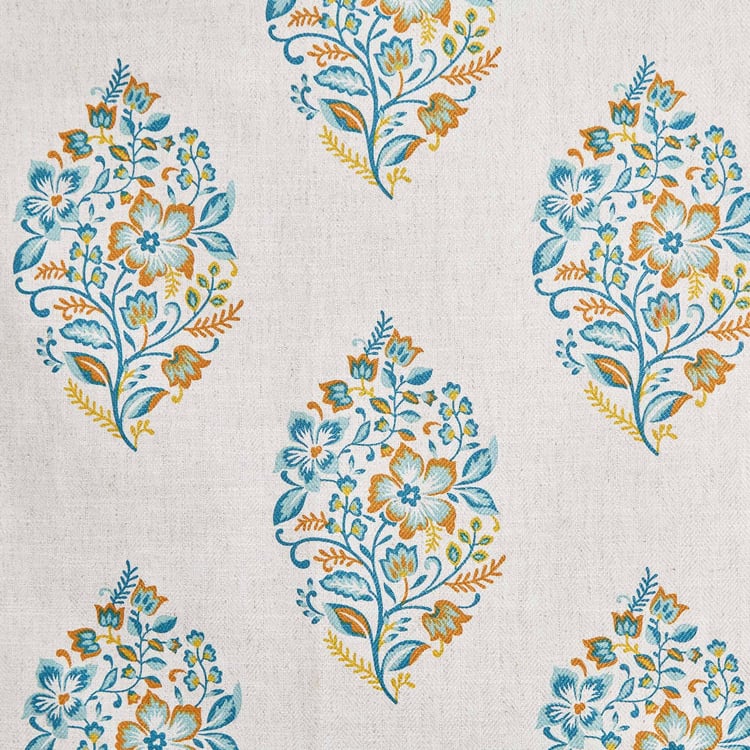 Mellow Bering Floral Print Light Filtering Door Curtain - 7ft