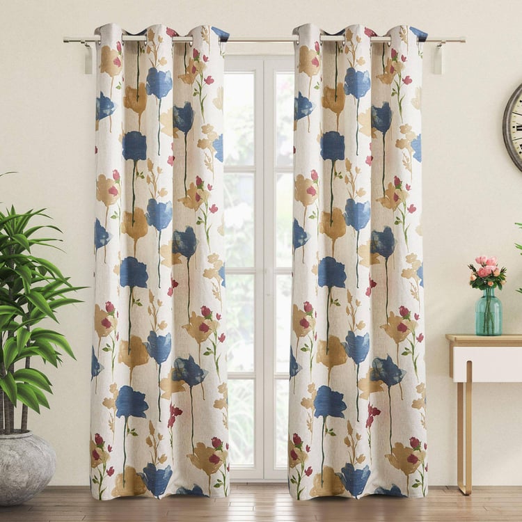 Mellow Breeze 1Pc Floral Print Light Filtering Door Curtain