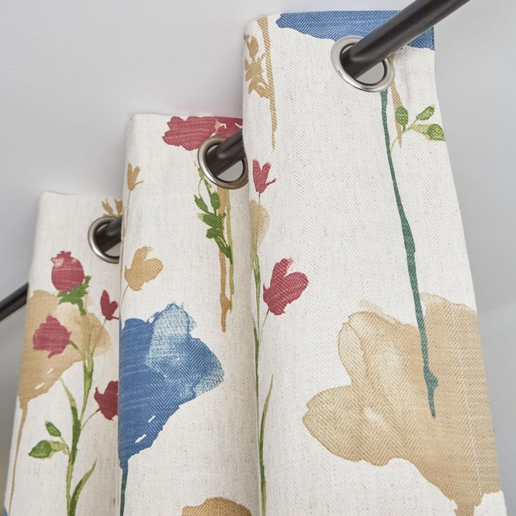 Mellow Breeze 1Pc Floral Print Light Filtering Door Curtain