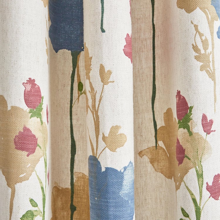 Mellow Breeze 1Pc Floral Print Light Filtering Door Curtain