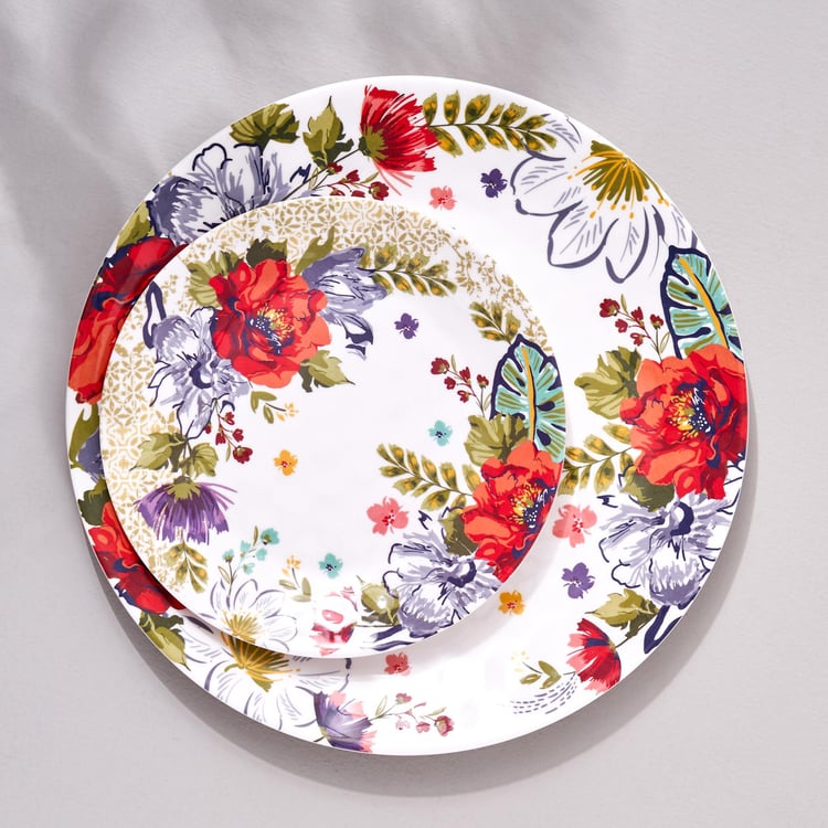 Meadows Theme Farah Melamine Floral Printed Dinner Plate - 28cm