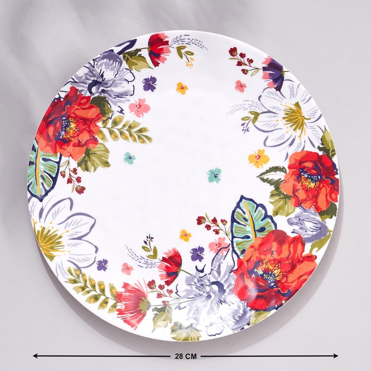 Meadows Theme Farah Melamine Floral Printed Dinner Plate - 28cm