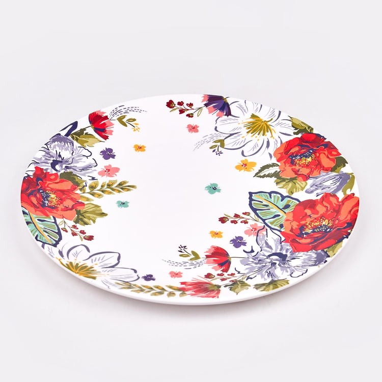 Meadows Theme Farah Melamine Floral Printed Dinner Plate - 28cm