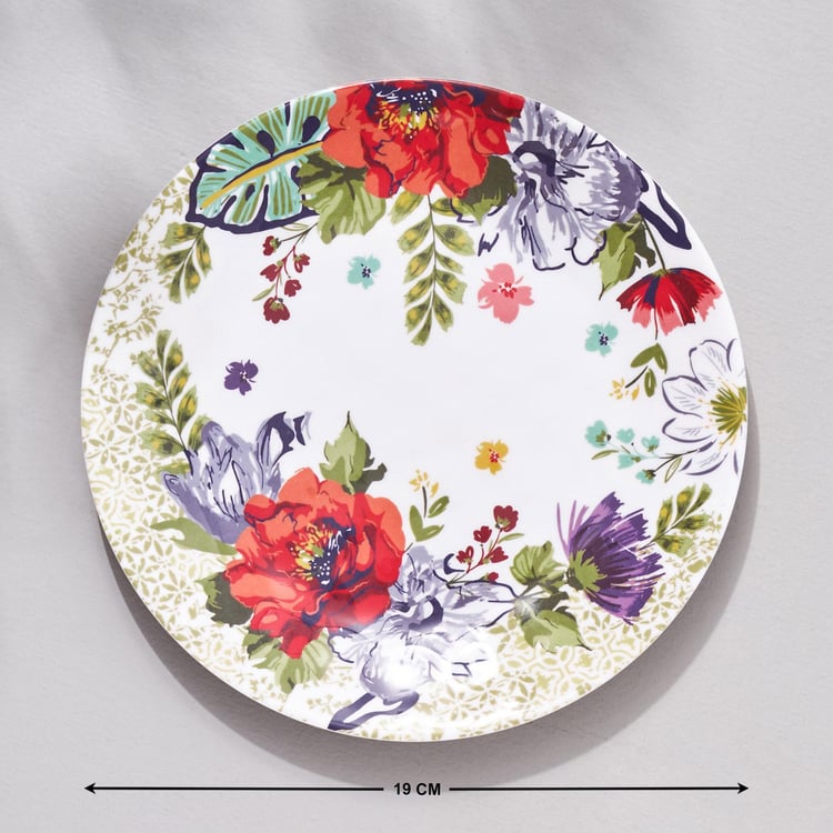 Meadows Theme Farah Melamine Floral Print Side Plate - 19cm