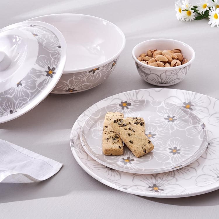 Meadows Theme Monochrome Melamine Printed Side Plate - 19cm