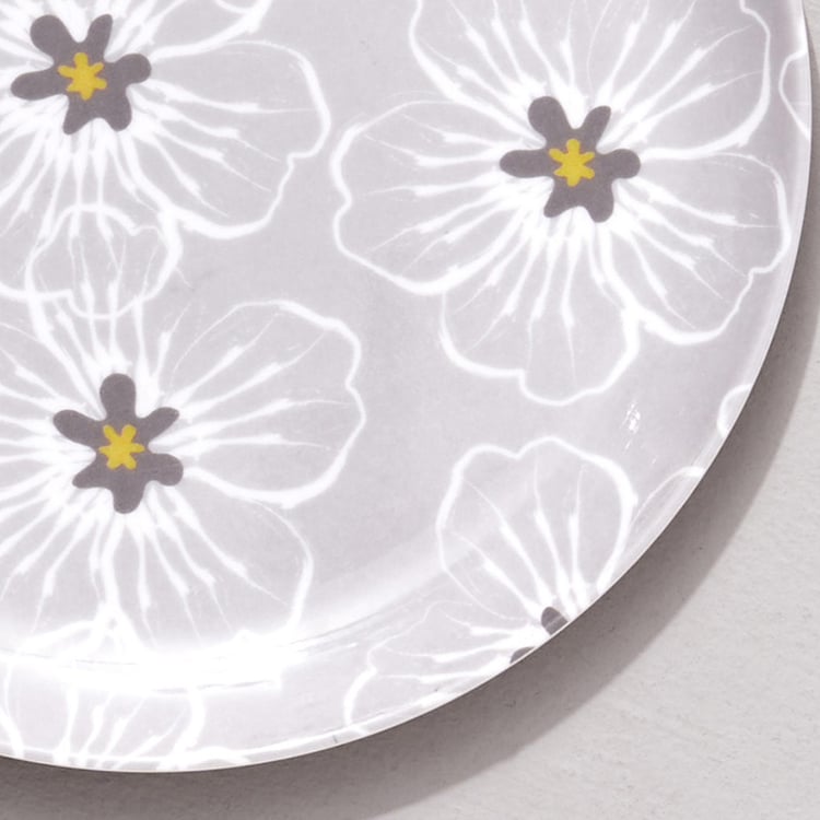 Meadows Theme Monochrome Melamine Printed Side Plate - 19cm