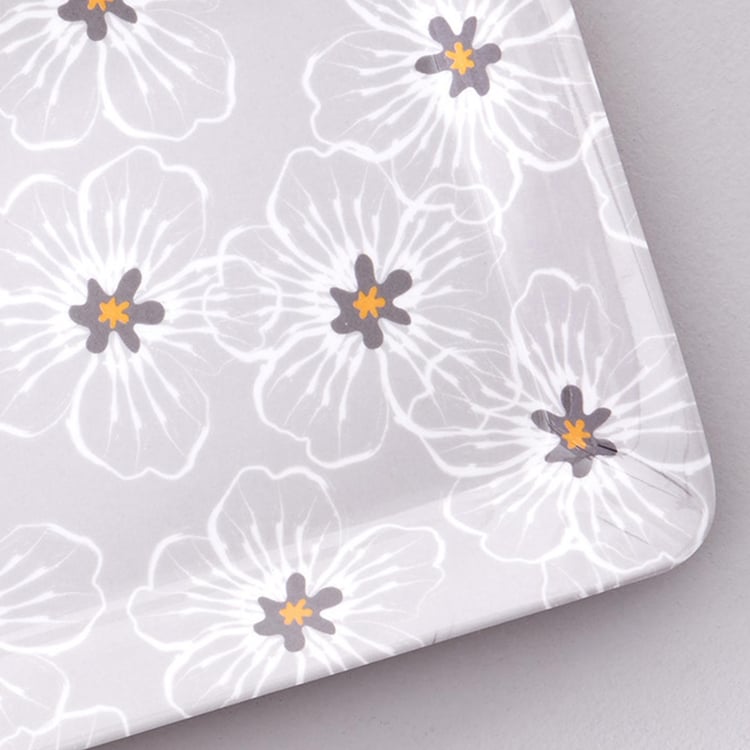 Meadows Theme Monochrome Melamine Serving Tray - 38x28cm