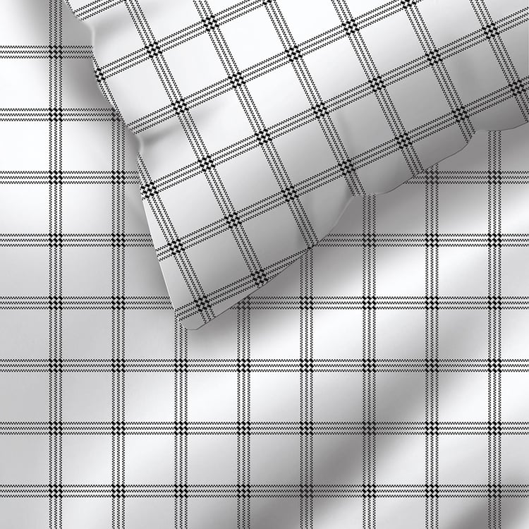 LAYERS Zen Cotton Blend 225TC Checked 2Pcs Single Bedsheet Set