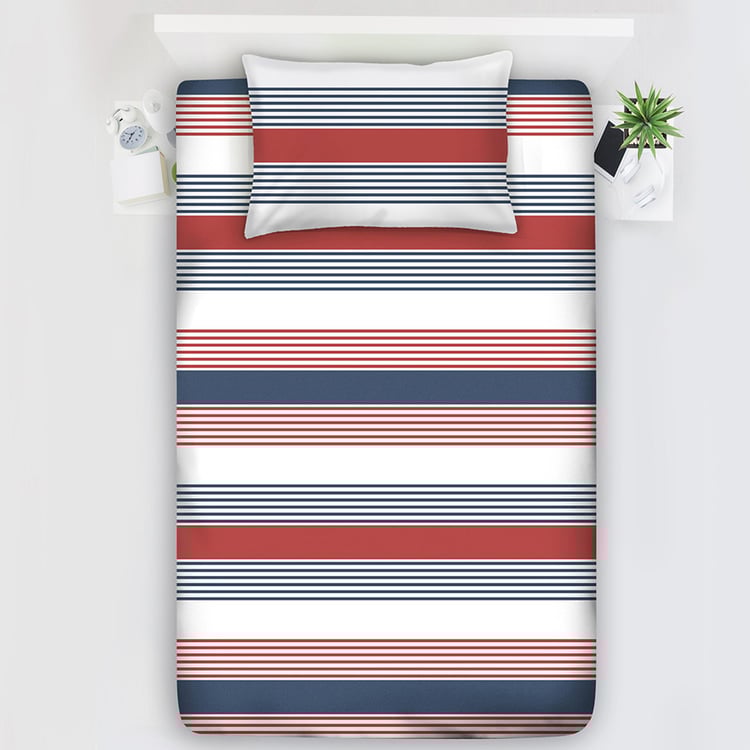 LAYERS Zen Cotton Blend 225TC Striped 2Pcs Single Bedsheet Set