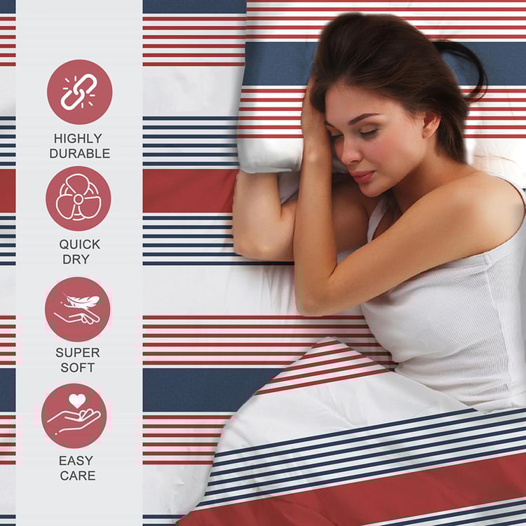 LAYERS Zen Cotton Blend 225TC Striped 2Pcs Single Bedsheet Set
