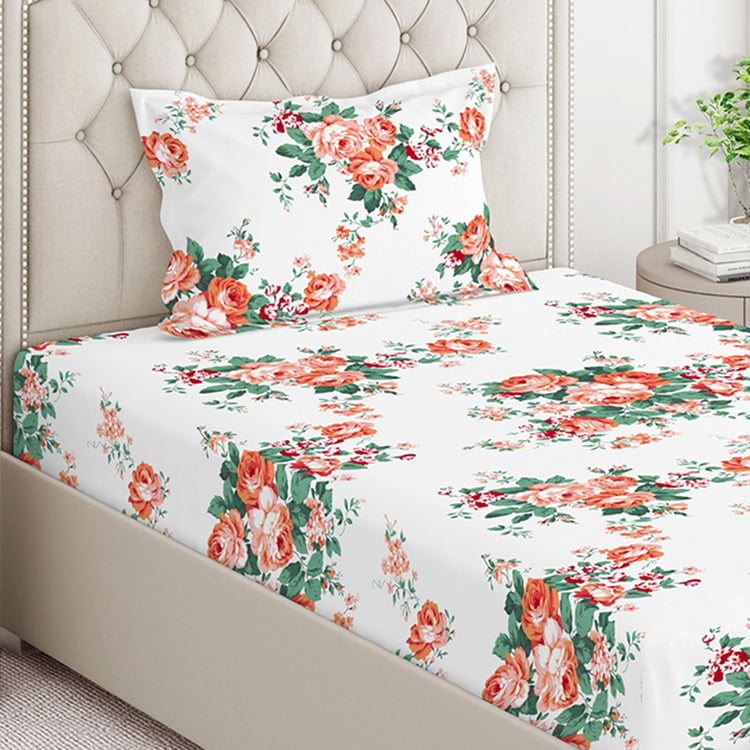 LAYERS Zen Cotton Blend 225TC Floral Print 2Pcs Single Bedsheet Set