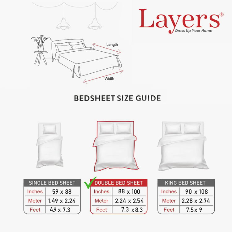 LAYERS Zen 225TC Checked 3Pcs Queen Bedsheet Set