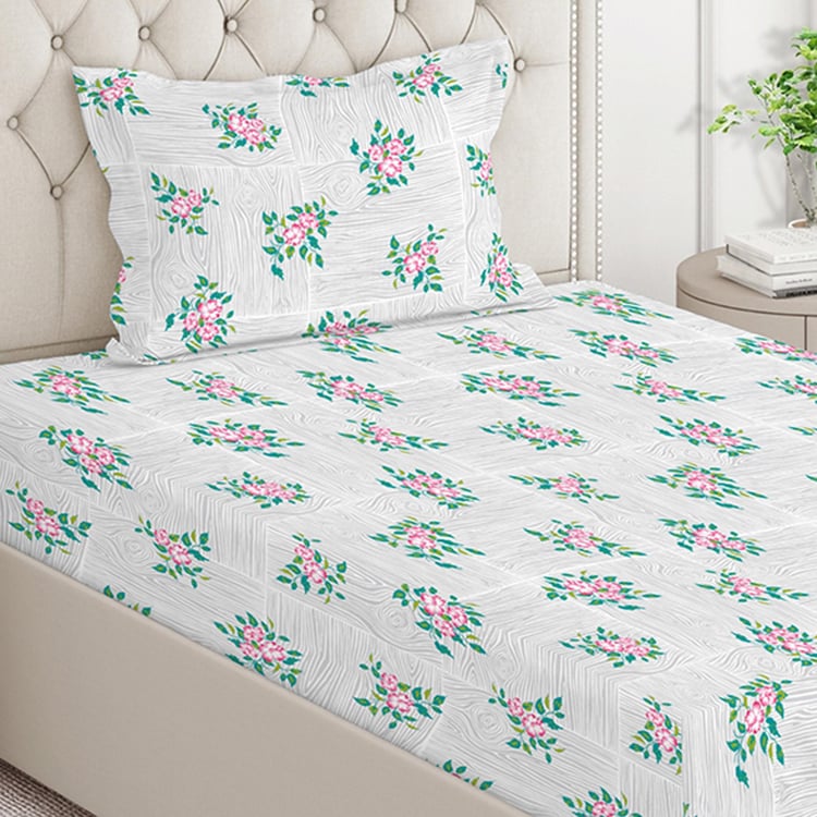 LAYERS Zen Cotton Blend 225TC Floral Print 2Pcs Single Bedsheet Set