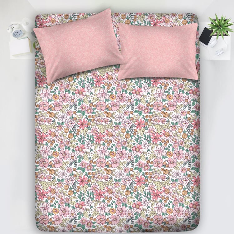 Color Sense by LAYERS Ivy 125GSM Floral Print 3Pcs Queen Bedsheet Set