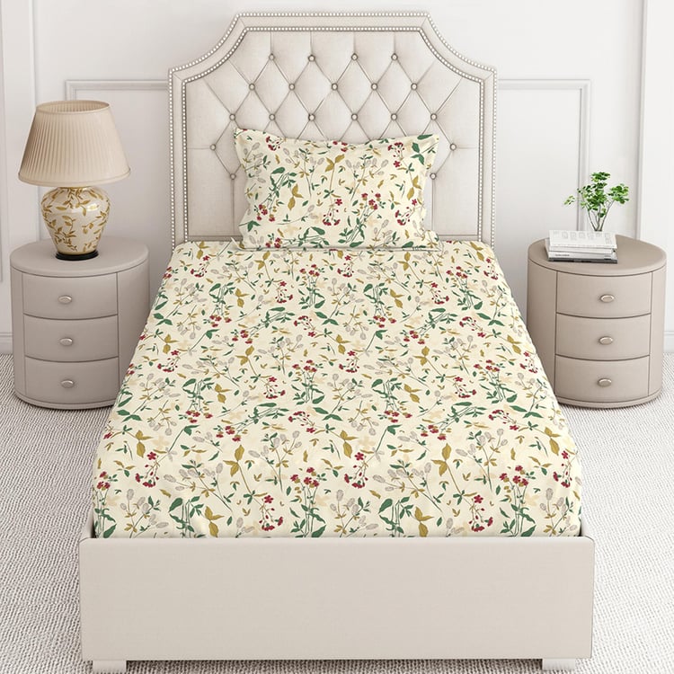 LAYERS Emaline Cotton 144TC Floral Print 2Pcs Single Bedsheet Set