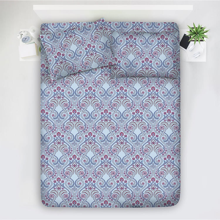LAYERS Emaline Cotton 144TC Printed 3Pcs Queen Bedsheet Set