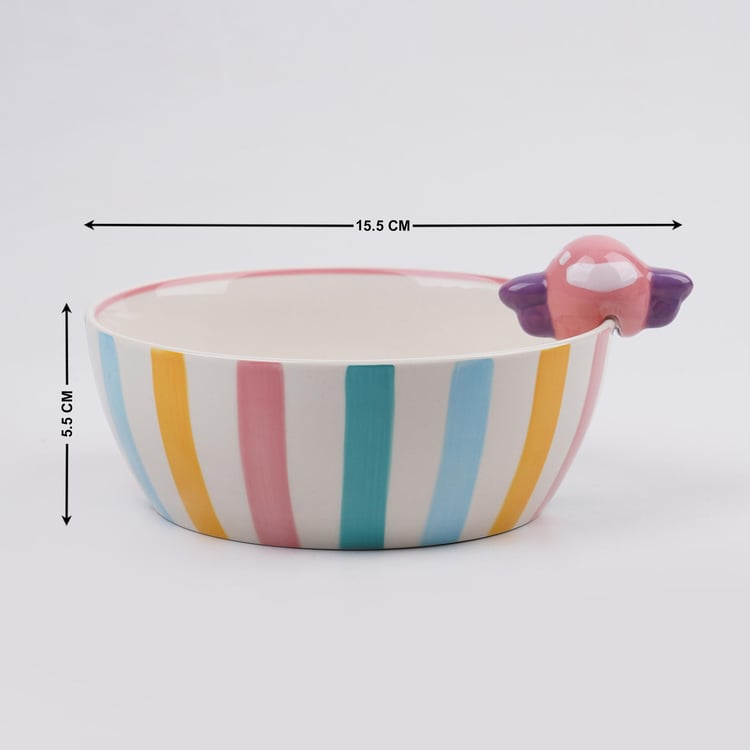 Slate Stoneware Striped Cereal Bowl - 530ml