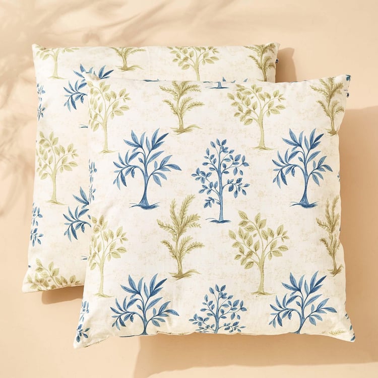 Ebony Grace Set of 2 Printed Filled Cushion - 65x65cm