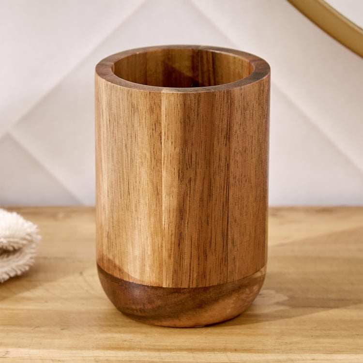 Noelle Natural Wooden Tooth Brush Holder