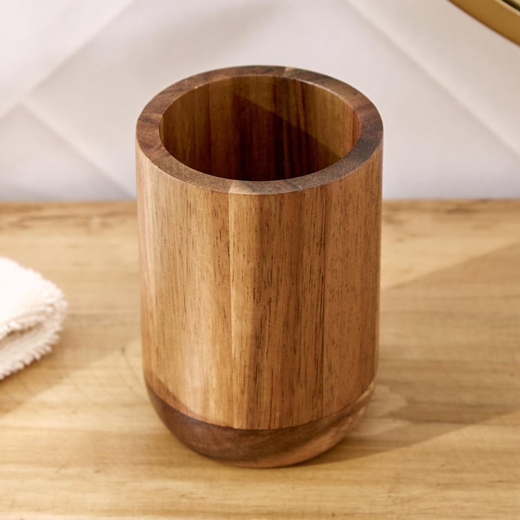 Noelle Natural Wooden Tooth Brush Holder